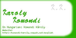 karoly komondi business card